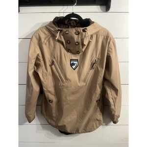 Vintage OBERMEYER Tan ST ANTON Lightweight Pull Over SKI JACKET Hood SIZE 6
